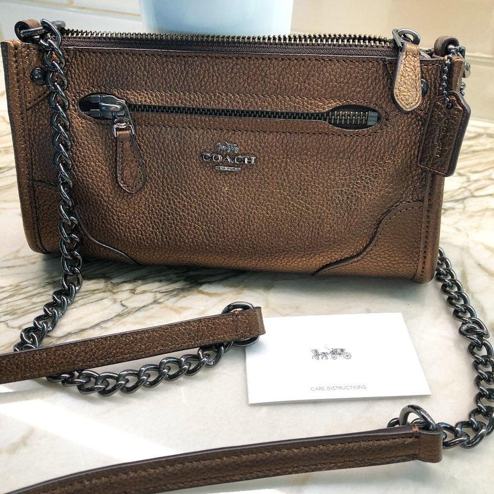 COACH Bronze Purse w/Chain Strap